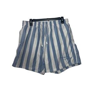 Everest Isles Striped Swim Trunks Men XL Blue White Surf Shorts